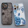 Cool Ocean Turtle Phone Case For iPhone 16 11 12 13 Pro Max Mini 15 14 Pro Max 7 8 Plus X XR Sea Blue Turtle Design Covers