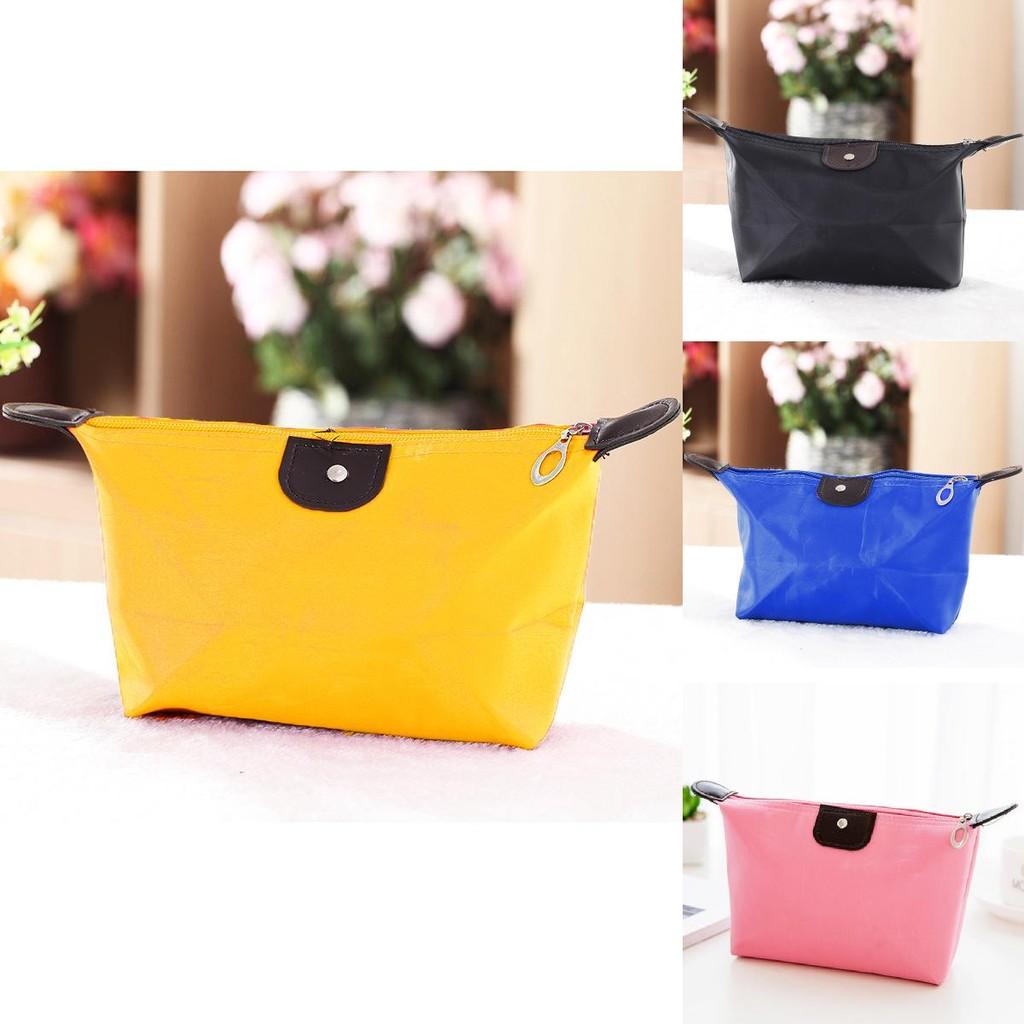 Foldable Dumpling Style Makeup Organizer Nylon Travel Cosmetic Bag For Women And Girls
