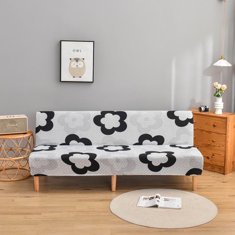 Stretch Futon Cover Armless Sofa Covers Sofa Bed Covers Couch Cover Sofa Slipcover Furniture Protector With Elastic Bottom 1Pc