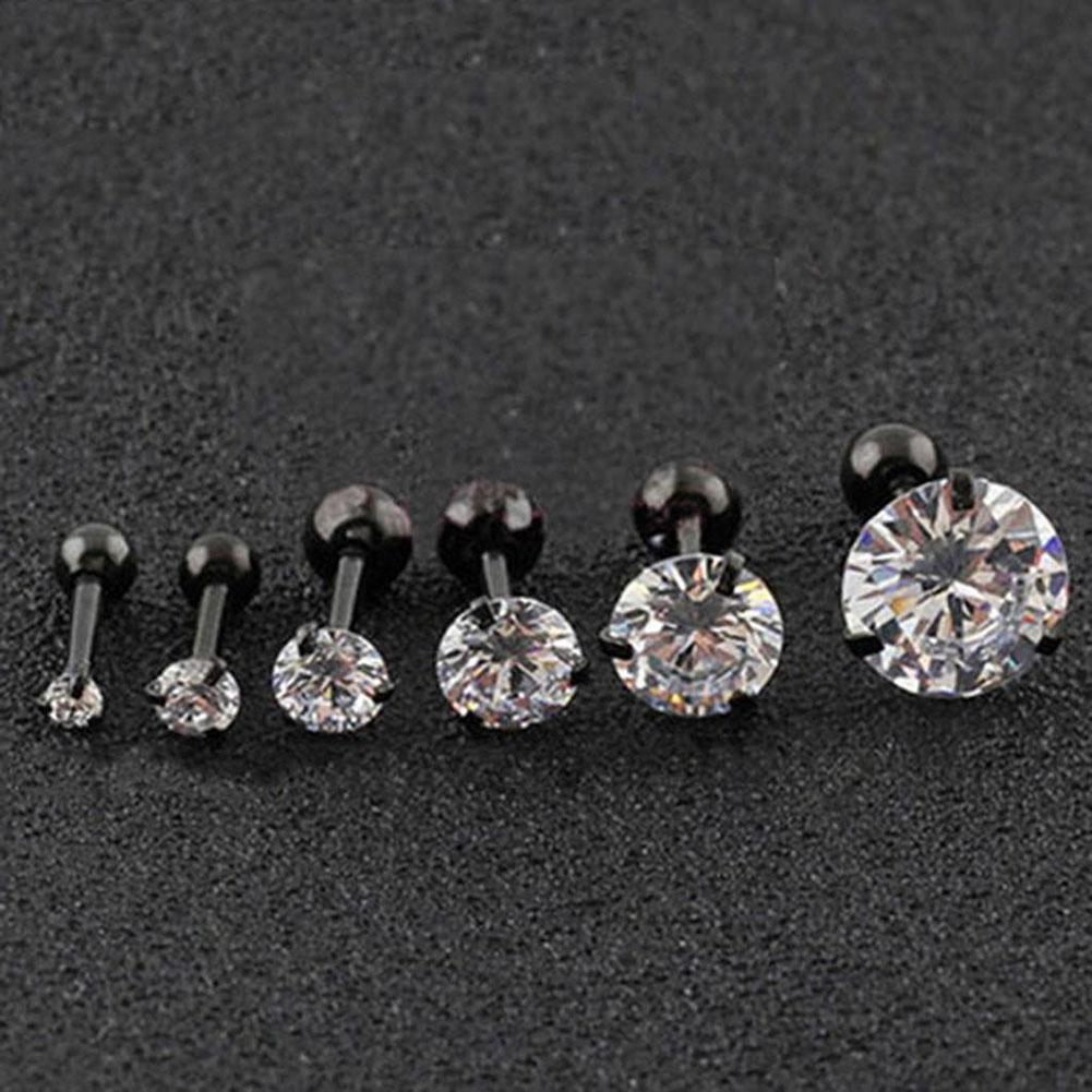 9 Farben Mode CZ 3 Prong Tragus Knorpel Edelstahl Ohrstecker Kristall Zirkon Ohrringe Piercing Schmuck