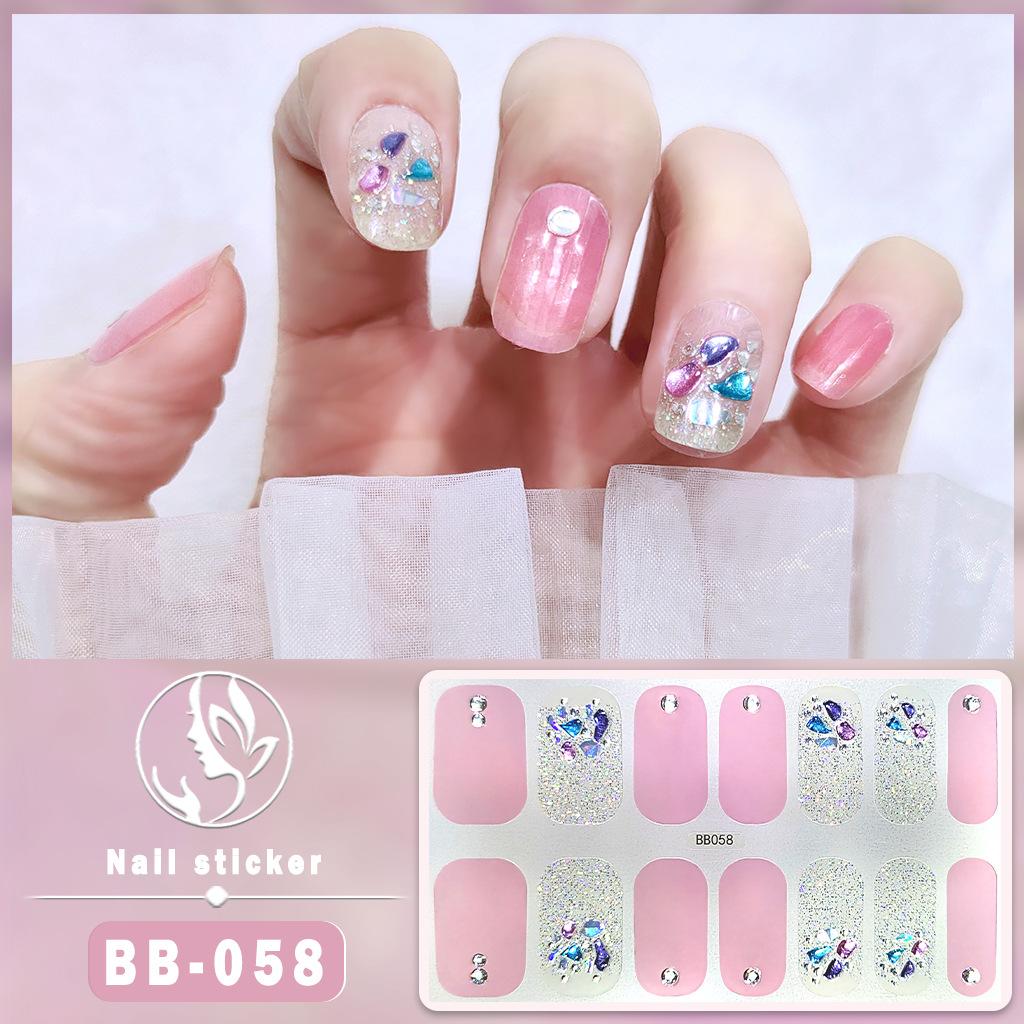 BB 5D No-Bake Gel Nail Sticker Light Therapy Nail Film Nail Sticker Full 3D Hot Gold Wearing Nail Sticker