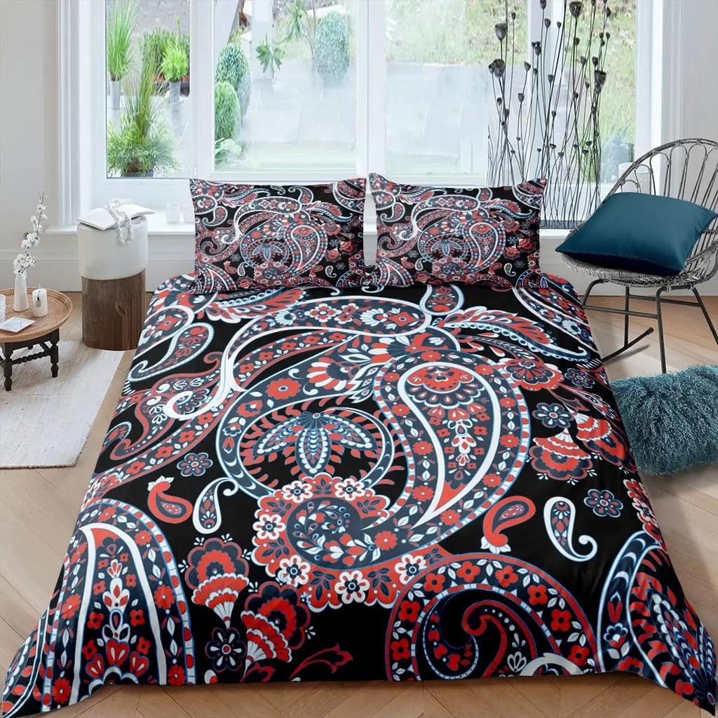 Adults Black Damask Duvet Cover Set KingAntique Victorian Baroque Bedding Set Gothic Vintage Floral Bohemian Exotic Quilt Cover