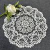 White Lace Placemat, Round Oval Vintage Doily, Embroidered Placemat Coaster for Cup Vase Dining Table Wedding Party Decor