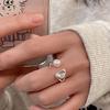 Fashionable Open Copper Ring With Irregular Pearl For Women In Trendy Summer Style