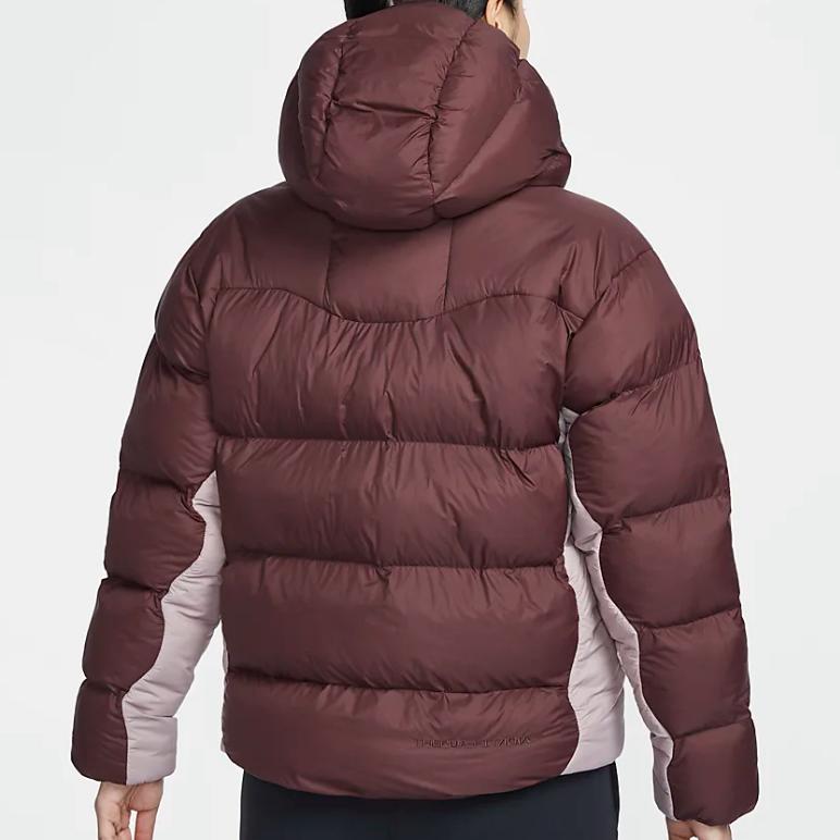 Nike ACG Series PrimaLoft Color Block Hooded Zipper Warm Puffer Jacket Women Jackets Red FZ6762-652
