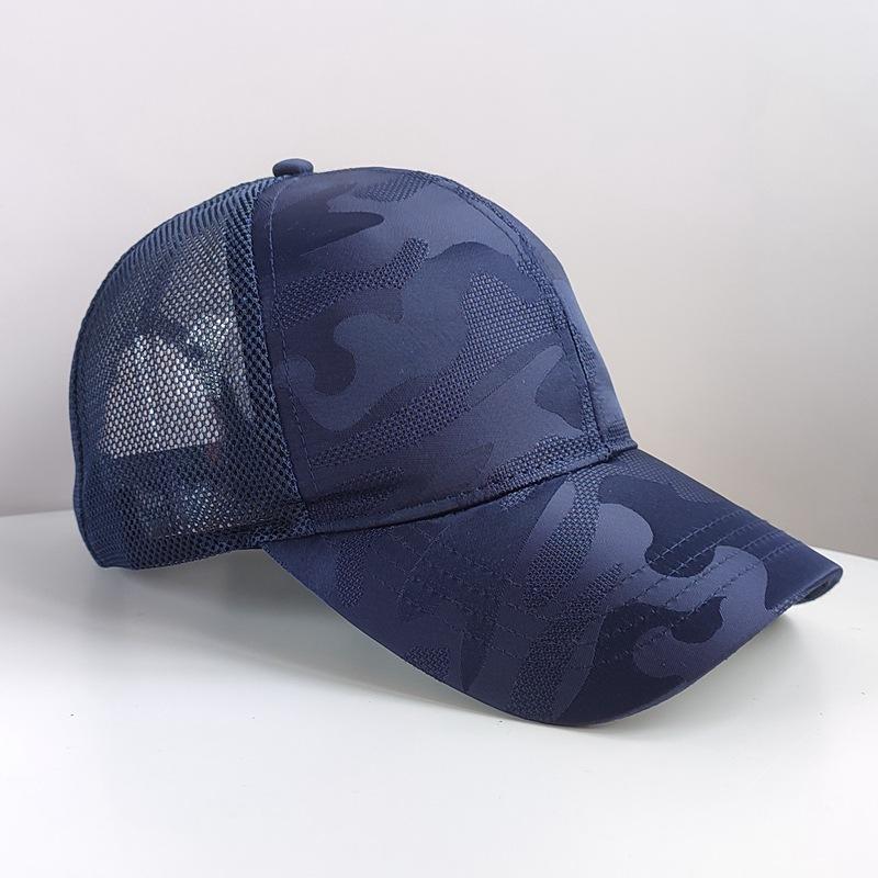 Big Size Mesh Hard Top Baseball Cap For Men Summer Breathable Outdoor Riding Trend Shading Sun Protection Cap Male 62Cm