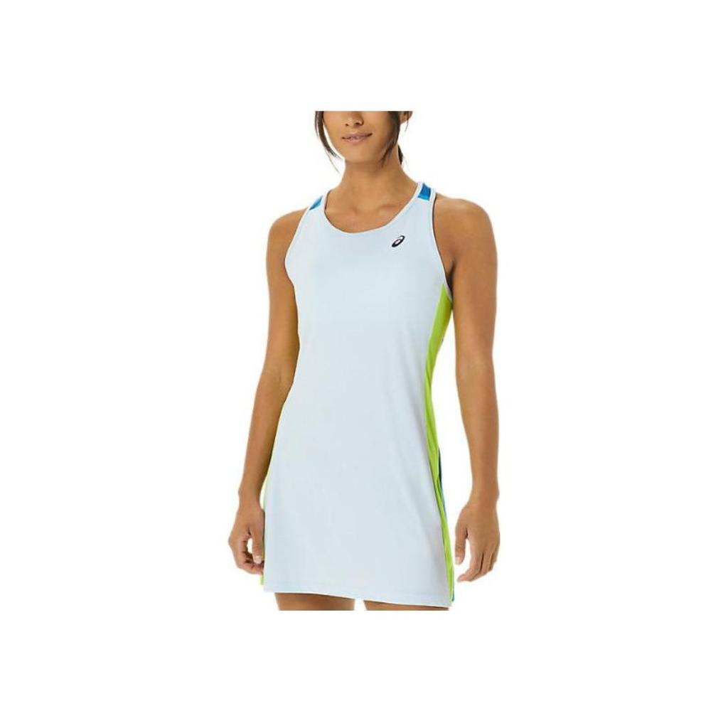 Asics Court Graphic Dress Casual Round Neck Short Sleeveless Dress Women Dresses Light-Blue 2042A260-410