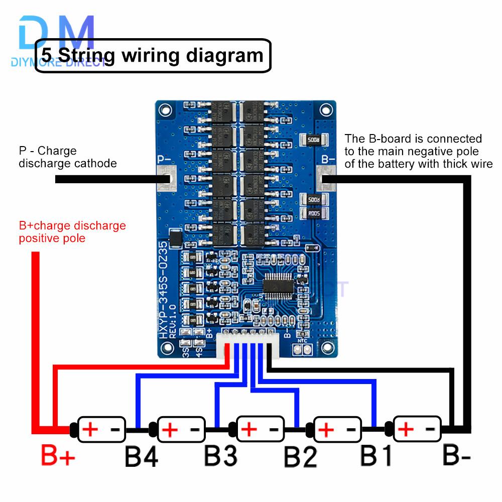 3/4/5S 35A Li-ion Lithium Battery BMS 18650 Charger Protection 12.6V 16.8V 21V Protection With Temperature Control Radiator