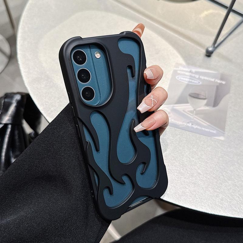 

Модный мягкий чехол из ТПУ с узором в виде полого пламени для Samsung S25 Plud S24 Ultra S23 S22 A16 A06 A55 A15 A14 A54, матовый глянцевый ударопрочный тонкий чехол для телефона Samsung S25 Plus