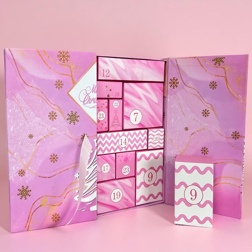 Empty Calendar Advent 24-Grid Christmas Advent Handmade Party Favors Filling Box For Kids Adults Friends Family Stocking