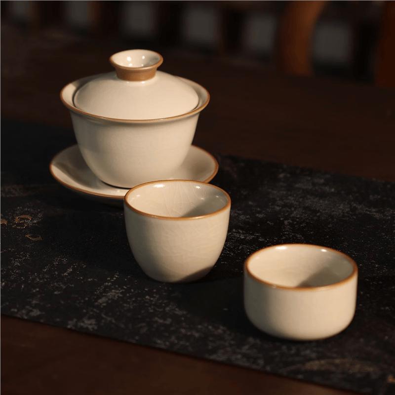 Chaxun Kiln Cracked Glaze Gaiwan Tea Set