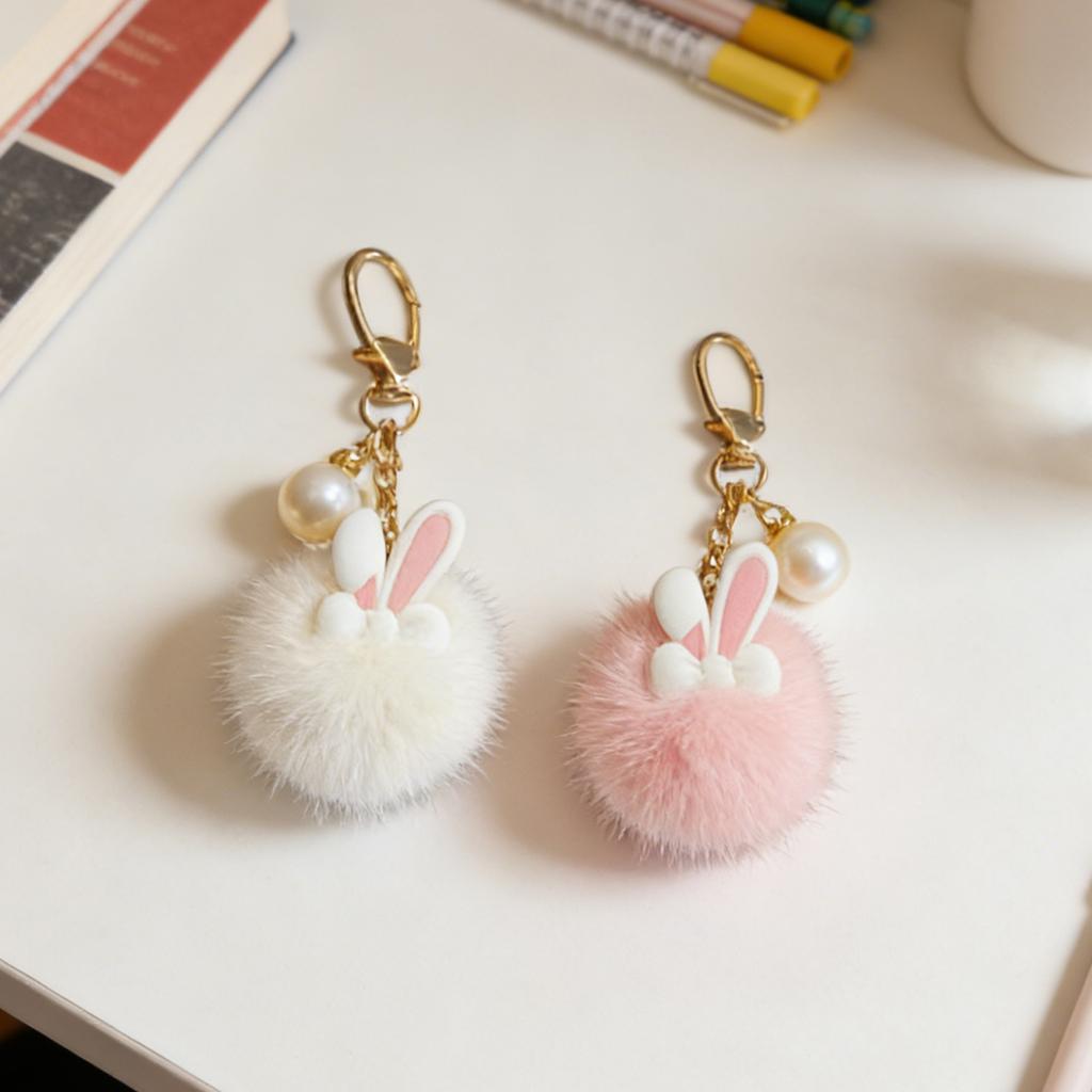 Cute Bunny Plush Bag Keychain Charm