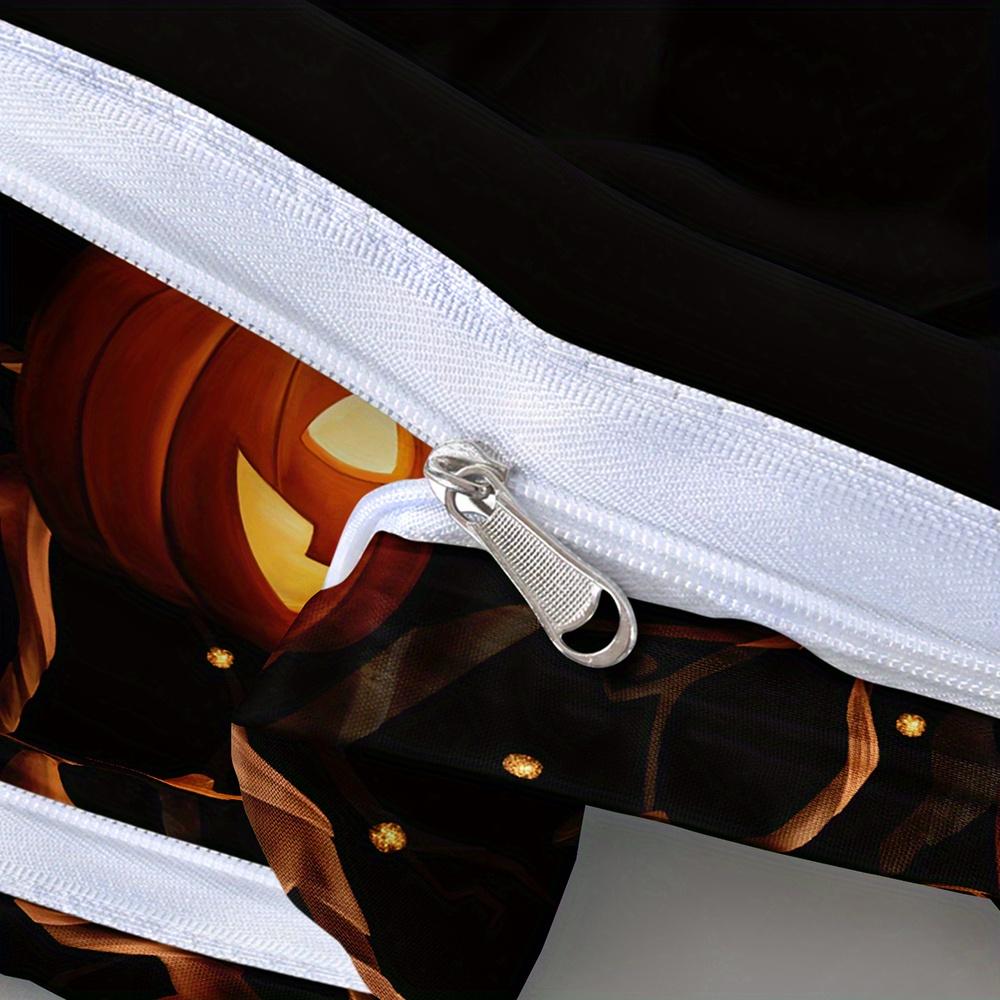 3D Halloween Print Bettbezug-Set Ranken umgeben das Kürbislaternen-Muster Bettwäsche-Set(Größe 135x200 Nur 1 Kissenbezug)