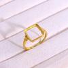 S925 Gold Plated Sterling Silver Four-Sided Open Ring Setting for Women - Classic Silver Jewelry Accessory