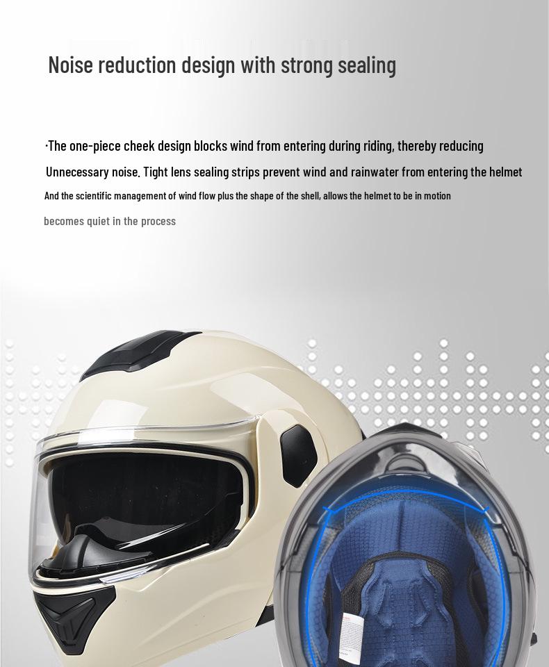 AD Full-Face Flip-Up Motorcycle Helmet, 3C/DOT Certified, All-Season Safety for Men & Women.