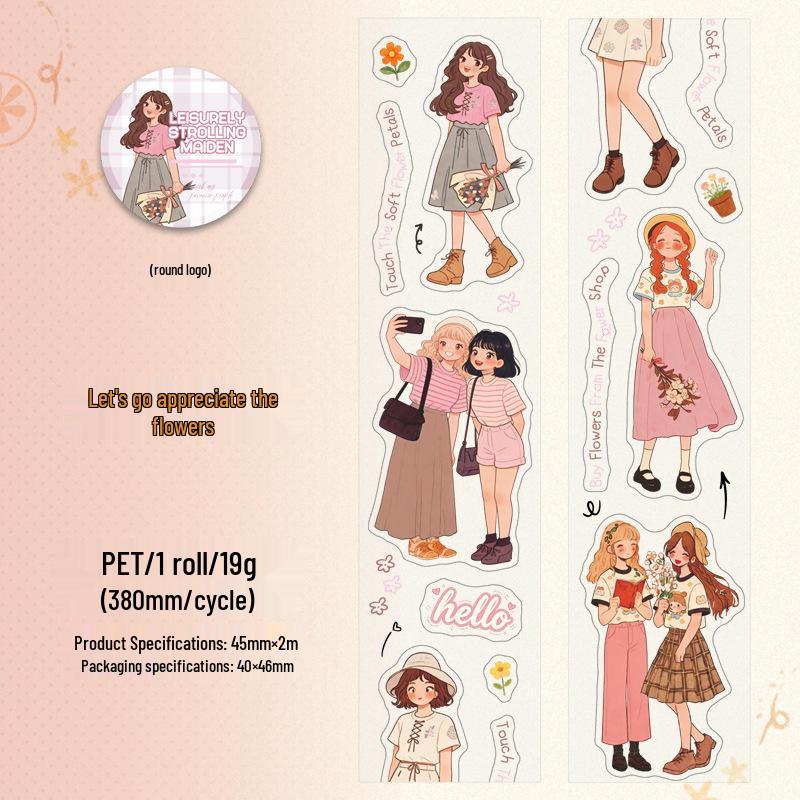 Ketchup Girl Orange-Flavored Die-Cut Journal Tape 6 - DIY Decorative Series.