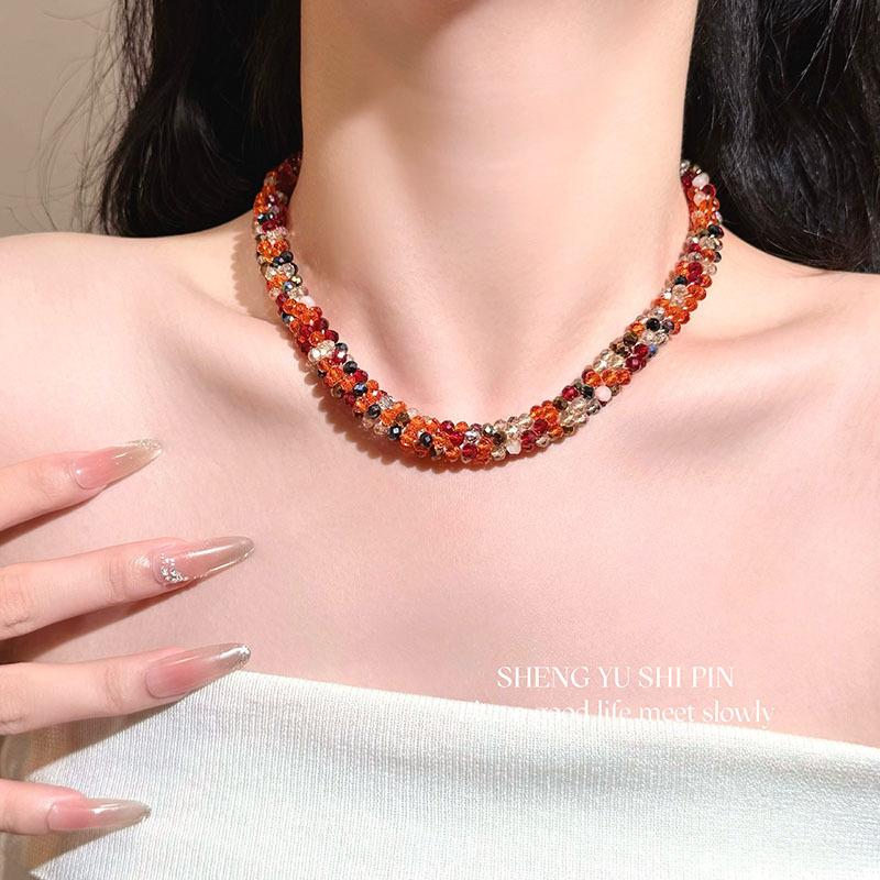 Colorful Summer Dopamine-inspired Beaded Necklace, Fashionable, Exquisite, and with a High-end Feel, a Creative and Versatile Accessory