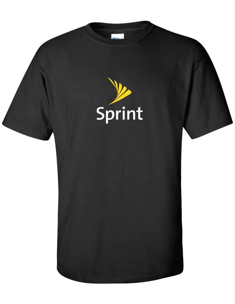 

Sprint White Yellow LOGO T-Shirt Funny GEEK Cellular Phone Black Tee Shirt S-5XL M