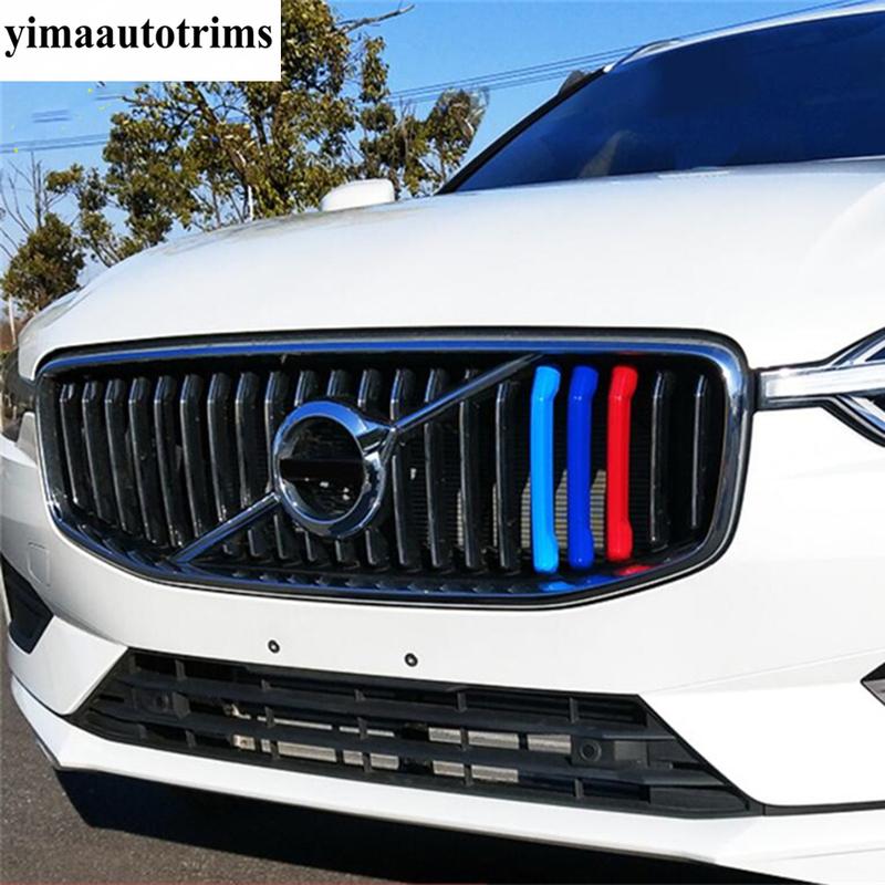 Tricolor Front Head Grille Grill Strip Molding Decoration Cover Trim For VOLVO XC60 2018 -  Plastic Accessories Exterior Kit