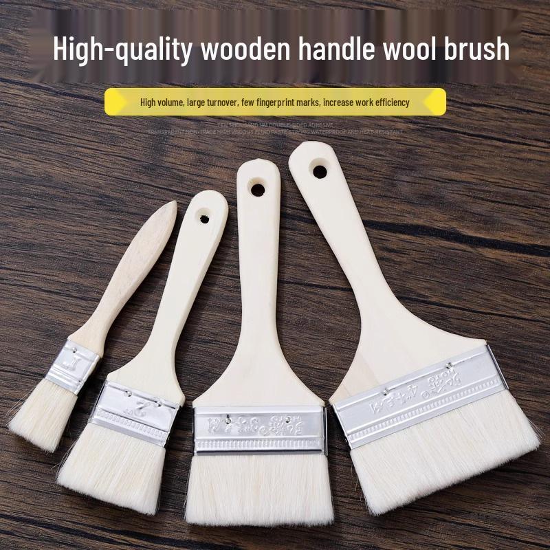 Traceless Soft Lamb Wool and Bristle Brush for Baking, Paint Coating, and Barbecue