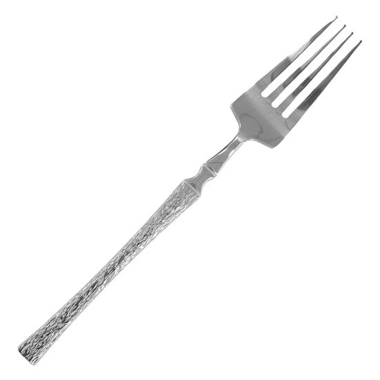 French Style Cutlery 304 Stainless Steel Hammered Texture Tableware Non-Slip Handle Small Waist Design Serrated Knife Sharp Fork Spoon