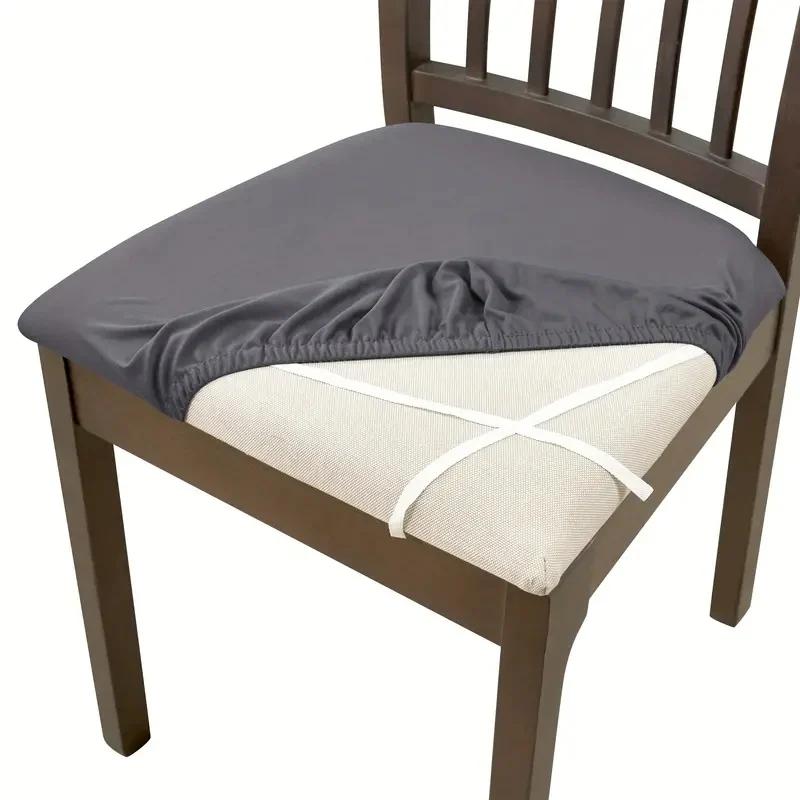 1PC Stretch Dining Chair Seat Covers Spandex Elastic Upholstered Chairs Cushion Cover Removable El Party Chair Slipcovers