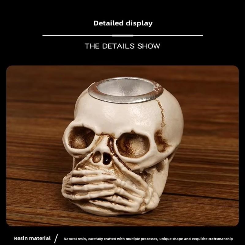 Halloween Skull Candlestick Script Kill Movie Props Skull Candlestick Ghost Festival Horror Decoration Chamber Of Secrets Escape