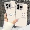 English Smiley Face Case for Apple 17 Air, iPhone 15 Pro Max, Sweet Style, New 16 Pro, Fun Style.
