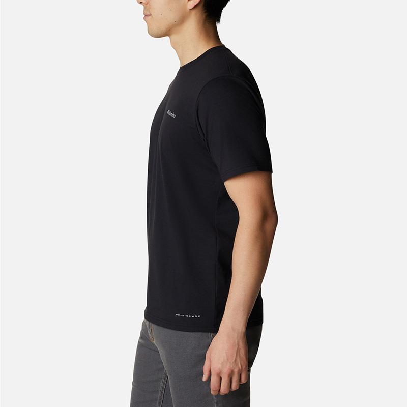 Columbia Moisture-Wicking Breathable Printed Short Sleeve UPF 50 Sun Protection T-Shirt Unisex Tops Black AE0805-010