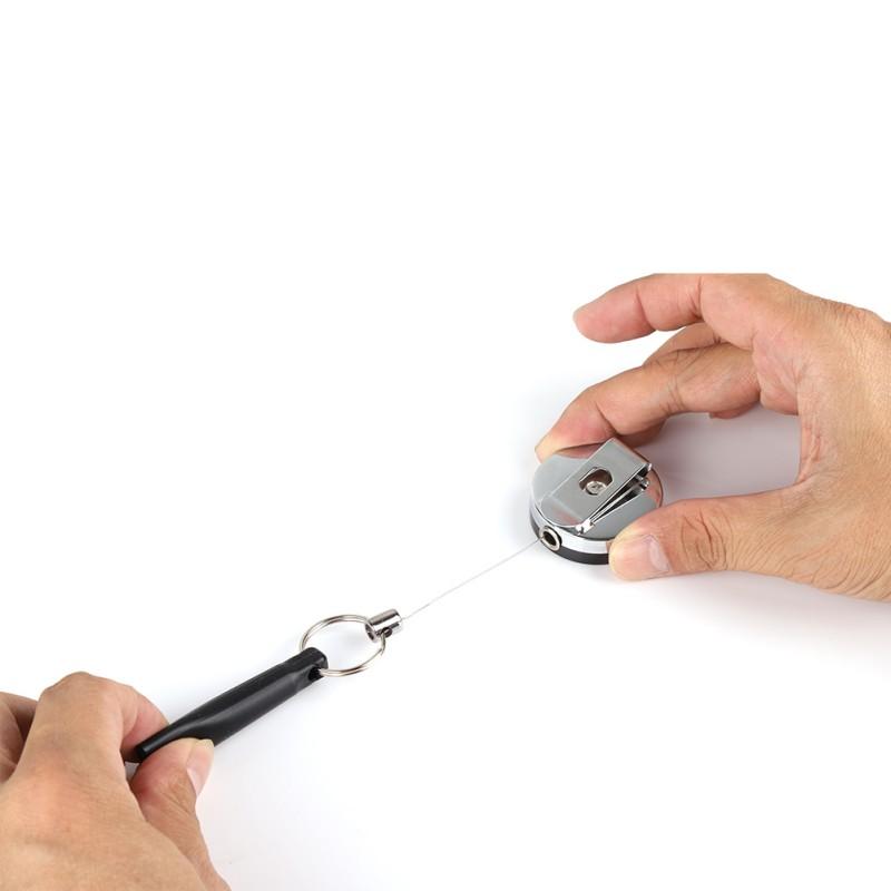 Suport de creion retractabil din oțel inoxidabil, din silicon, din ABS, anti-pierdere frânghie, breloc, clemă pentru curea