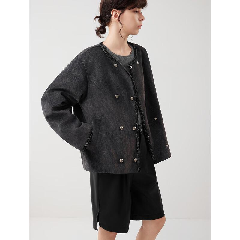 ELLE Women's Grey 90 Duck Down Short Jacket