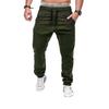 Male Casual Fashion Pants Pocket Zip Design Solid Color Retro Style Soft Jogger Drawstring Elastic Waist Trousers