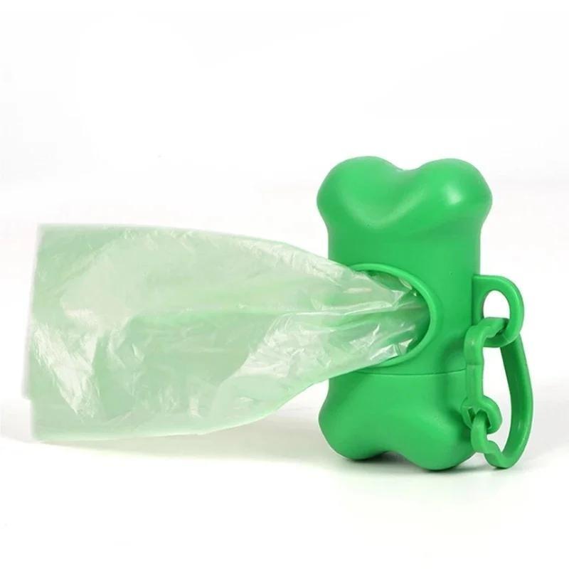 Pet Dog Poop Bag Bone Shape Dispenser Waste Garbage Carrier Holder Dispensers Poop Bag Dogs Trash Cleaning Tool Pet Products LS