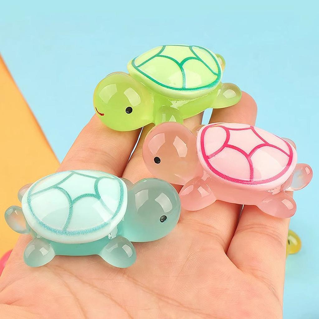 10ks/Sada Venkovní Svítící 3D Malá Želva Zahrada Domácí Dekorace Svítící Mini Zvířátka Mikro Krajina Ozdoba