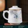 Chaxun Gold-Painted Ceramic Office Mug with Crystal Infuser