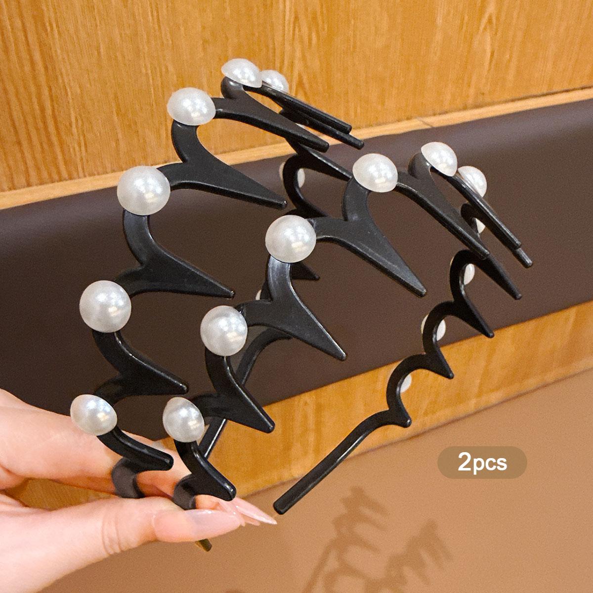 

2 white long toothed hair clips to fix broken hair, hair accessories for daily use