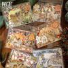 25-Blatt Eis Kristall Goldfolie Weihnachten Thema Aufkleber Packung, Glänzende Folien Akzente auf Schneeflocken/Eis Motiven für Weihnachtskarte