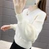 Sweater Women's Top for Outerwear Loose Short Version Autumn and Winter Base Knitted Sweater Thickened