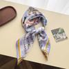 European and American Chain Simulation Silk Printing Silk Scarf Small Square Scarf High-end Shawl Sunscreen Neck Scarf Headscarf Female