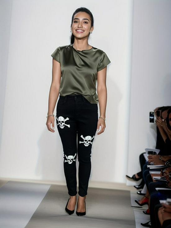 High-Elastic Slim-Fit Small-Leg Jeans for Halloween & Easter