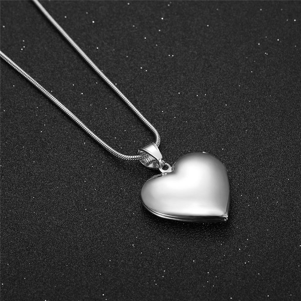 Romantic Love Heart Locket Pendant Silver Color Stainless Steel Openable Picture Memorial Necklace for Women Men Vintage Jewelry