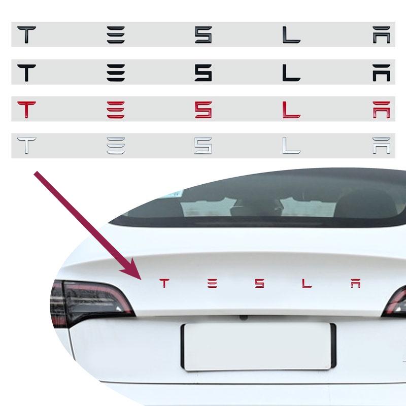 CRCUD1 for Car trunk logo replacement English letter logo sticker replacement For Tesla model 3 model X model S/Y