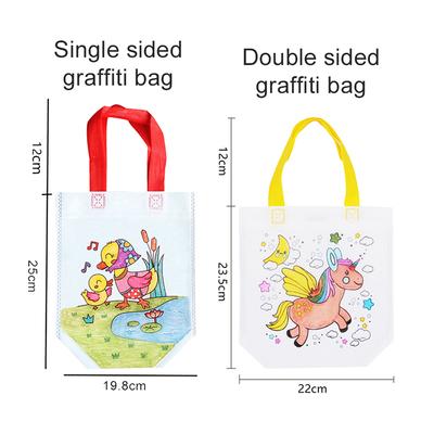 Handheld Storage Bag Handmade DIY Graffiti Packaging Box Color Filling Bags Non-woven Bag 12color Crayons Cartoon Pattern TMZ