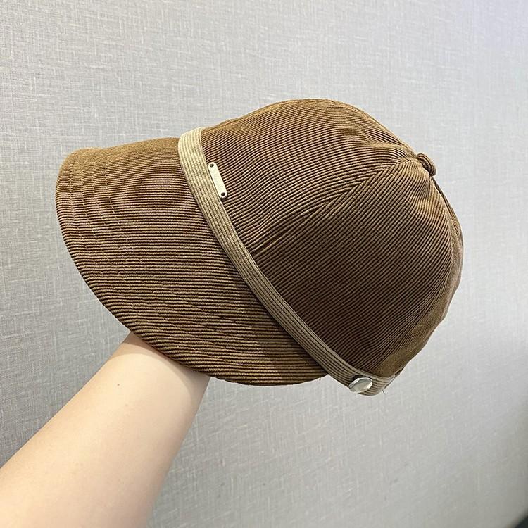 Autumn and Winter Corduroy Peaked Hat for Women Hanging Mask Wide Brim  Face Showing Small Fisherman Hat Casual  Versatile and Foldable