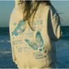 New European Size Women'S Shoulder Sleeve Threaded Hawaii Hibiscus Brand Sweater Hoodie Print