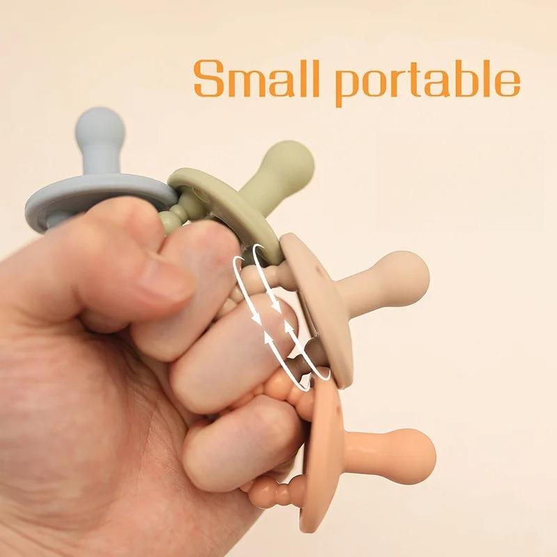 Food Grade Silicone Face Pacifier Anti Bloating Super Soft Simulation Pacifier Biting Sleeping Pacifier Baby Nipple Accessories