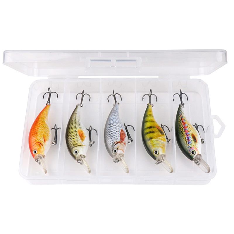 

5 шт. Бионические крэнкбейты Наборы воблеров для ловли щуки 6 см 10 г Плавающие воблеры Набор рыболовных приманок Искусственная приманка для окуня