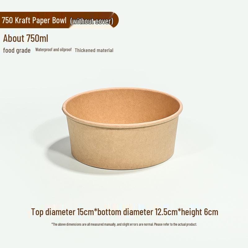 High-Temperature Resistant Disposable Noodle Bowl & Chopstick Set - Food-Grade Kraft Paper Bowl for Quick Meals