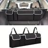 Car trunk storage bag SUV car seat back hanging bag Multi functional storage mesh bag Car interior storage items