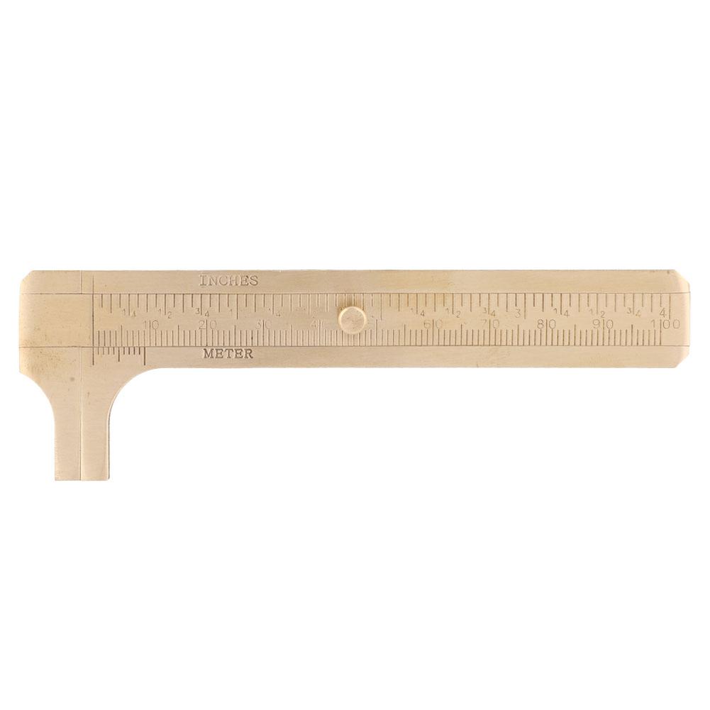 Brass Vernier Caliper Double Scale Jewelry Measuring Ruler Measurement Tool 0100mm